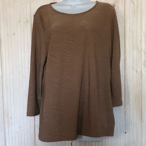 Jm Collections Gold Long Sleeve Blouse